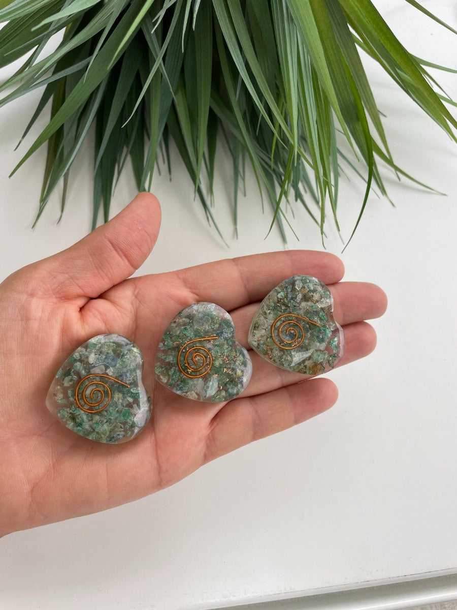 Orgonite Heart - Green Aventurine - SM Orgonite Heart - Green Aventurine - SM